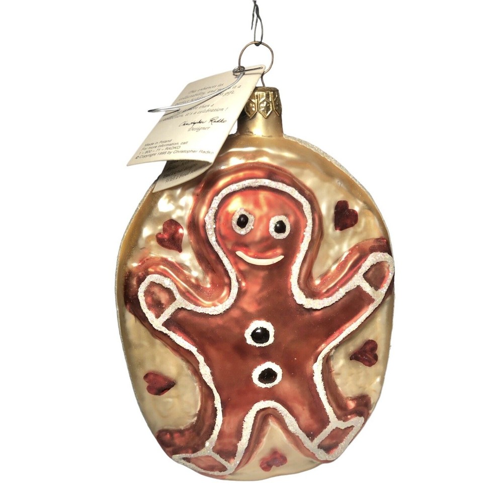 Rare 1995 Designer Christopher Radko Gingerbread Collectors Christmas Ornament